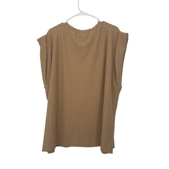 Ontwelth Women SZ 3X Tan Sleeveless Top Embellished Studs &Pearls Textured Knit - Picture 2 of 9